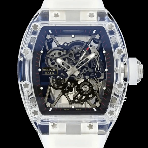 Richard Mille RM 35-01 Super Clone: Rafael Nadal White ATZ Ceramic Skeleton Dial — view 1