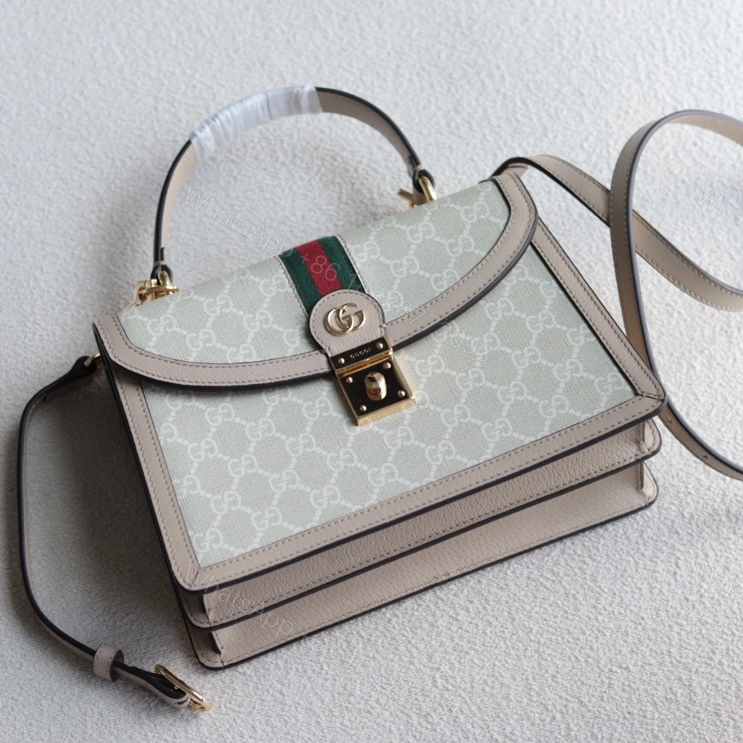 Gucci原單Ophidia白老花翻蓋包 奶油配色女款高級感輕奢單品 — view 1