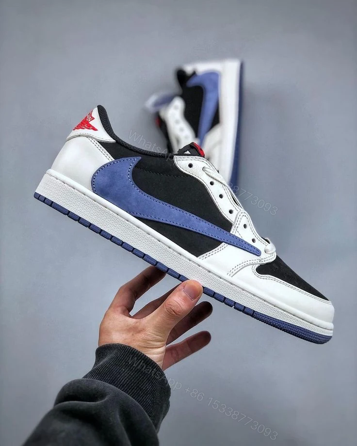 FIRST COPY Nike Air Jordan Travis Scott Low Navy/Sail For Men — view 1