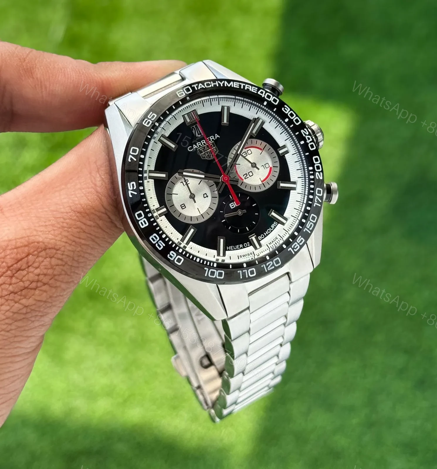 Tag Heuer Black Dial Stainless Steel (44mm) — view 1