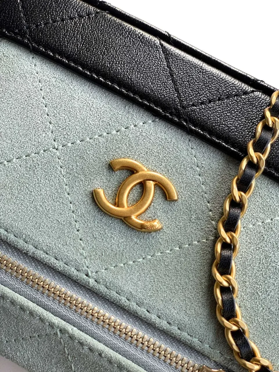 View 7 of Structured Satchel: Two-Tone Texture with Gold Hardware, Mini Bag