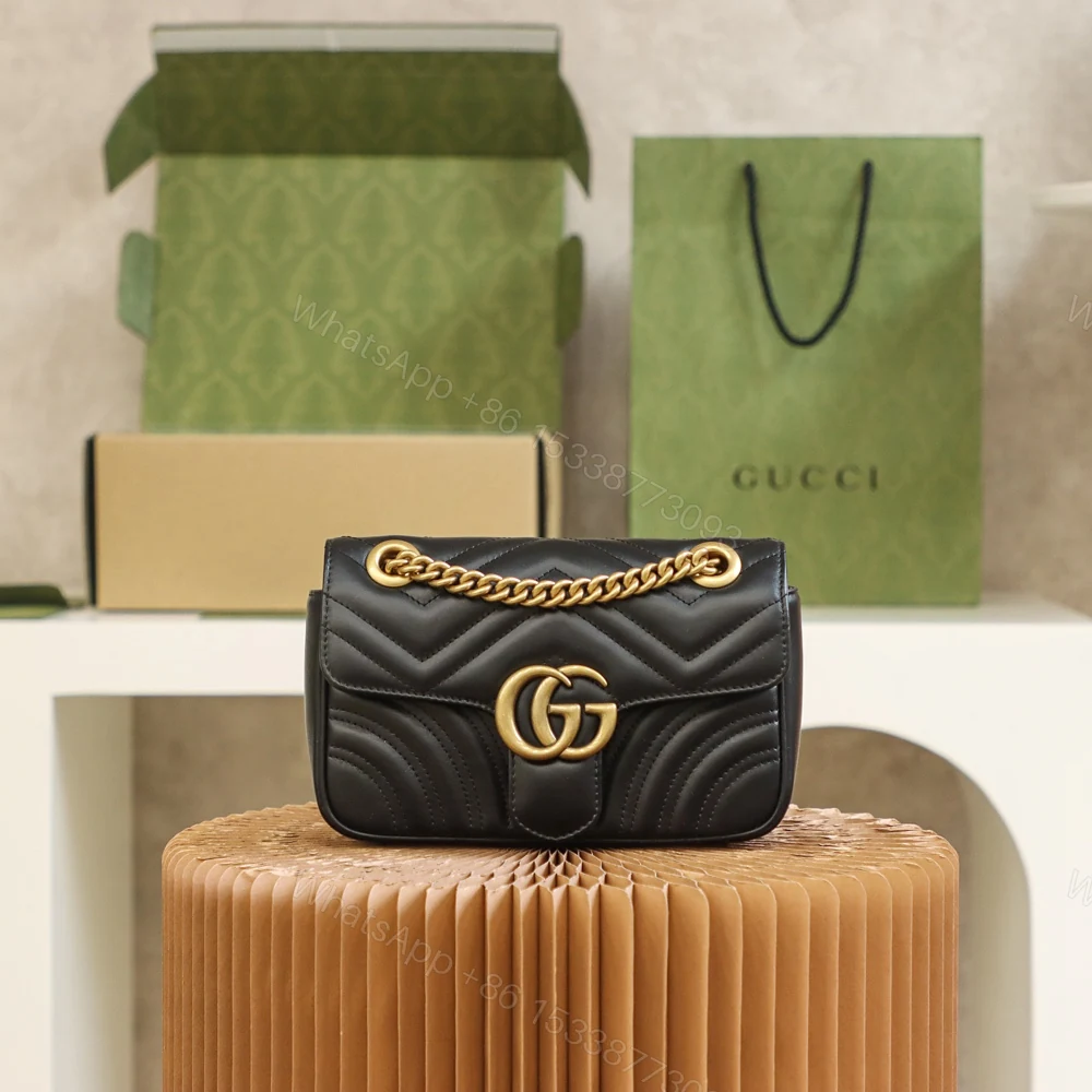 GUCCI一比一黑色迷你包女款精品仿製版鏈條設計潮流百搭 — view 1
