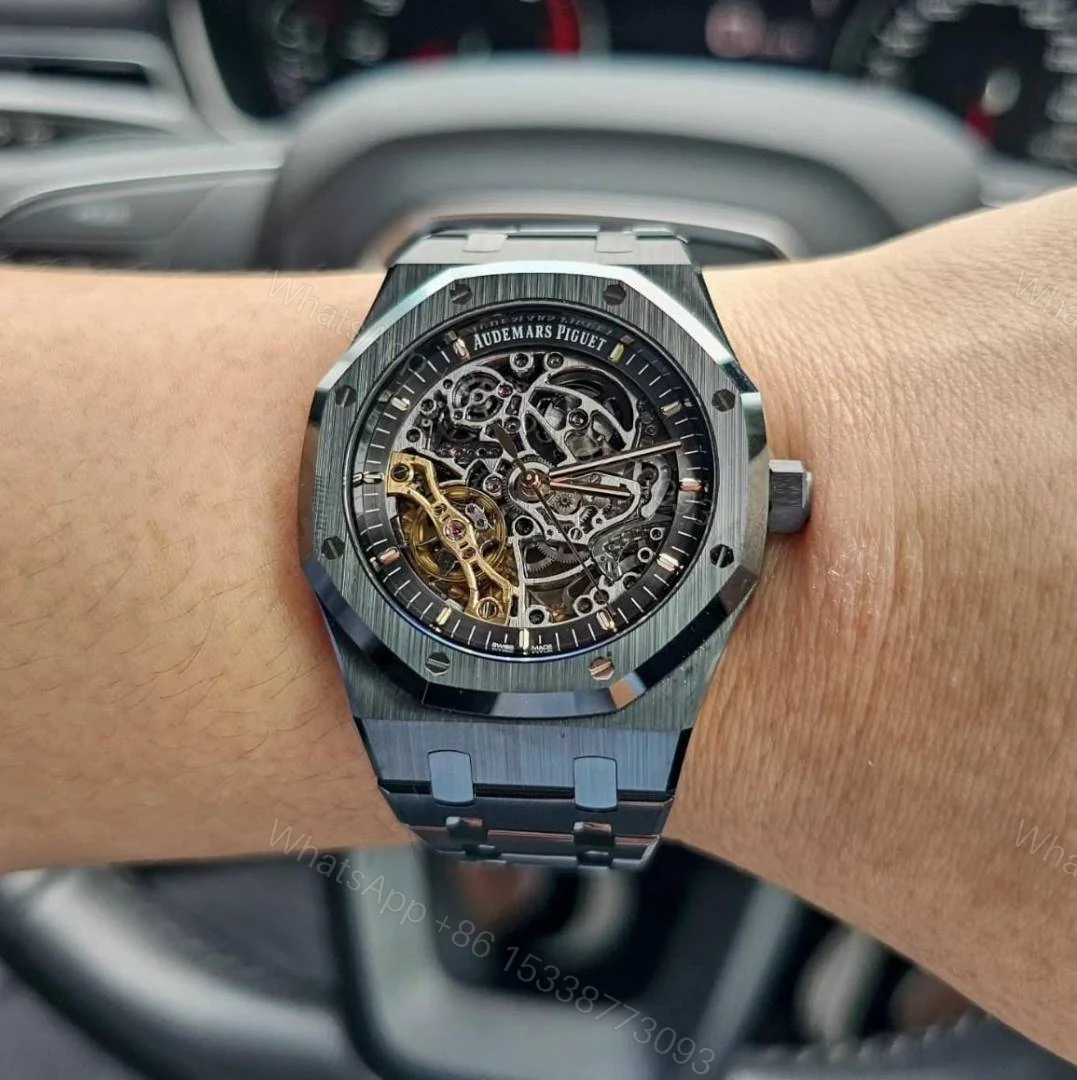 First Copy Audemars Piguet Royal Oak Skeleton Automatic Watch With Stainless Steel Bracelet And Luxury Finish — view 1