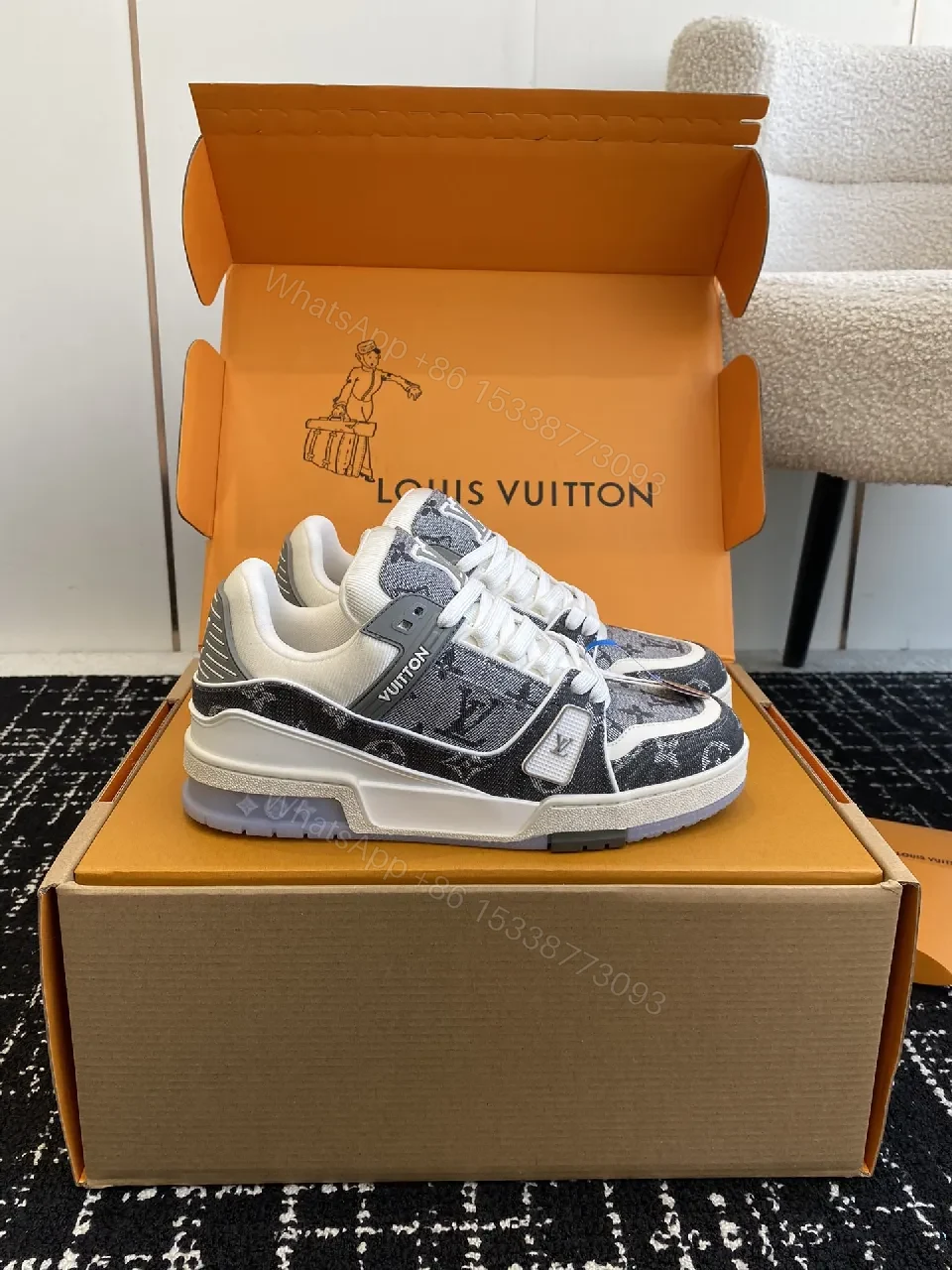 View 5 of Monogram Luxe Denim-Top High-Tops: All-Day Comfort Sneaker
