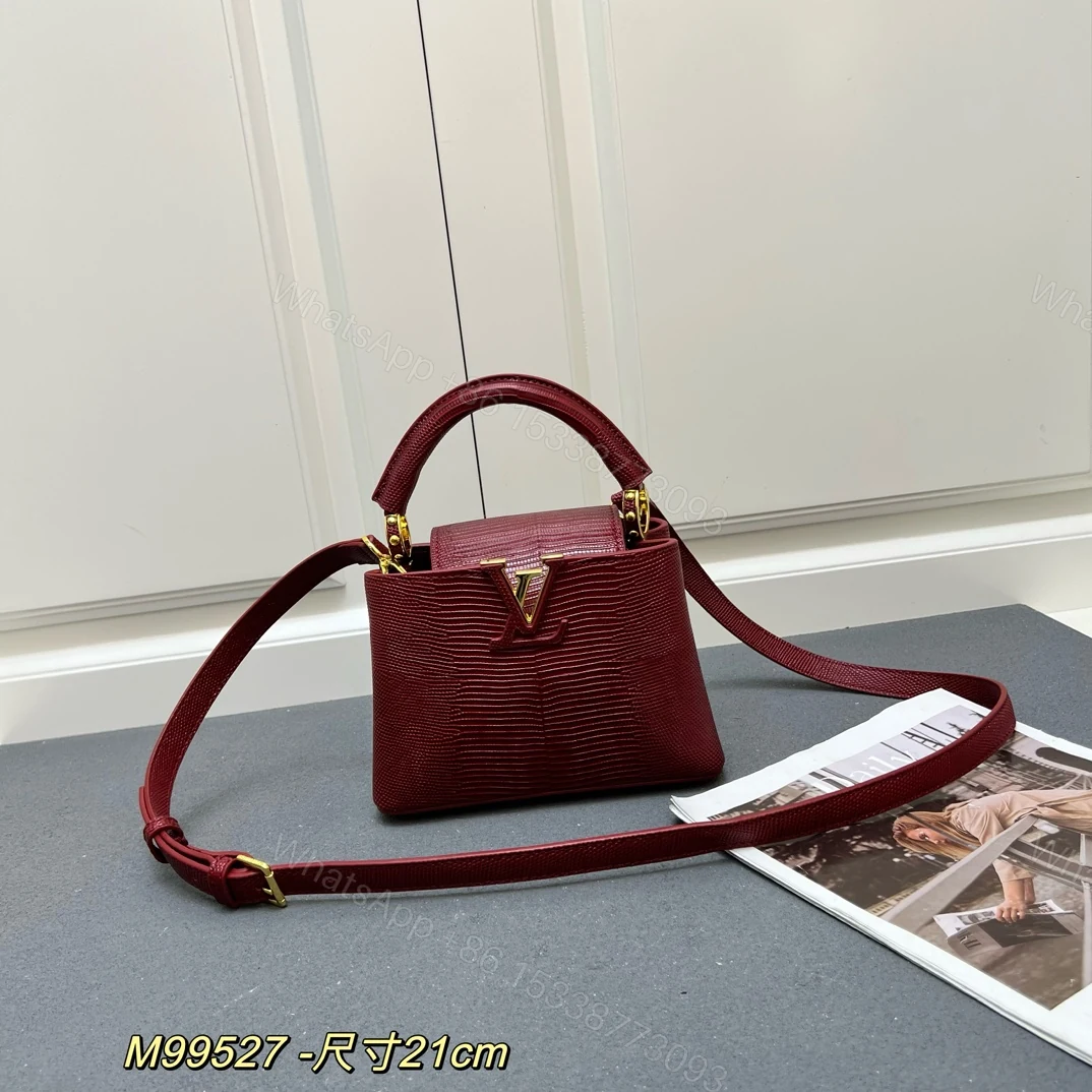 LV A貨 M99527 酒紅鱷魚紋小號手提包 21cm復古優雅肩背款 — view 1