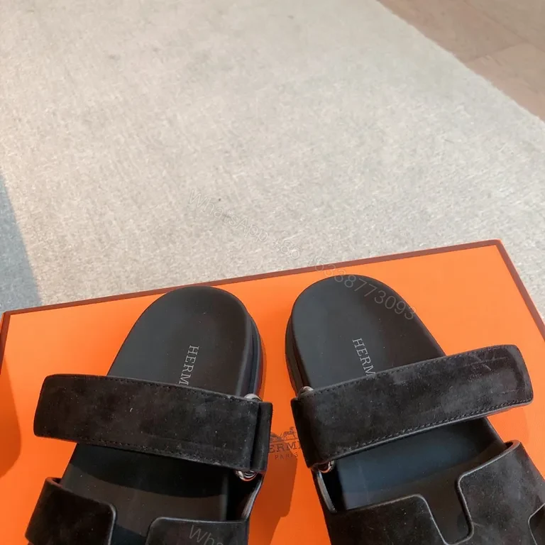 View 7 of Chic Black Suede Slip-On Sandals â€” Elevated Comfort