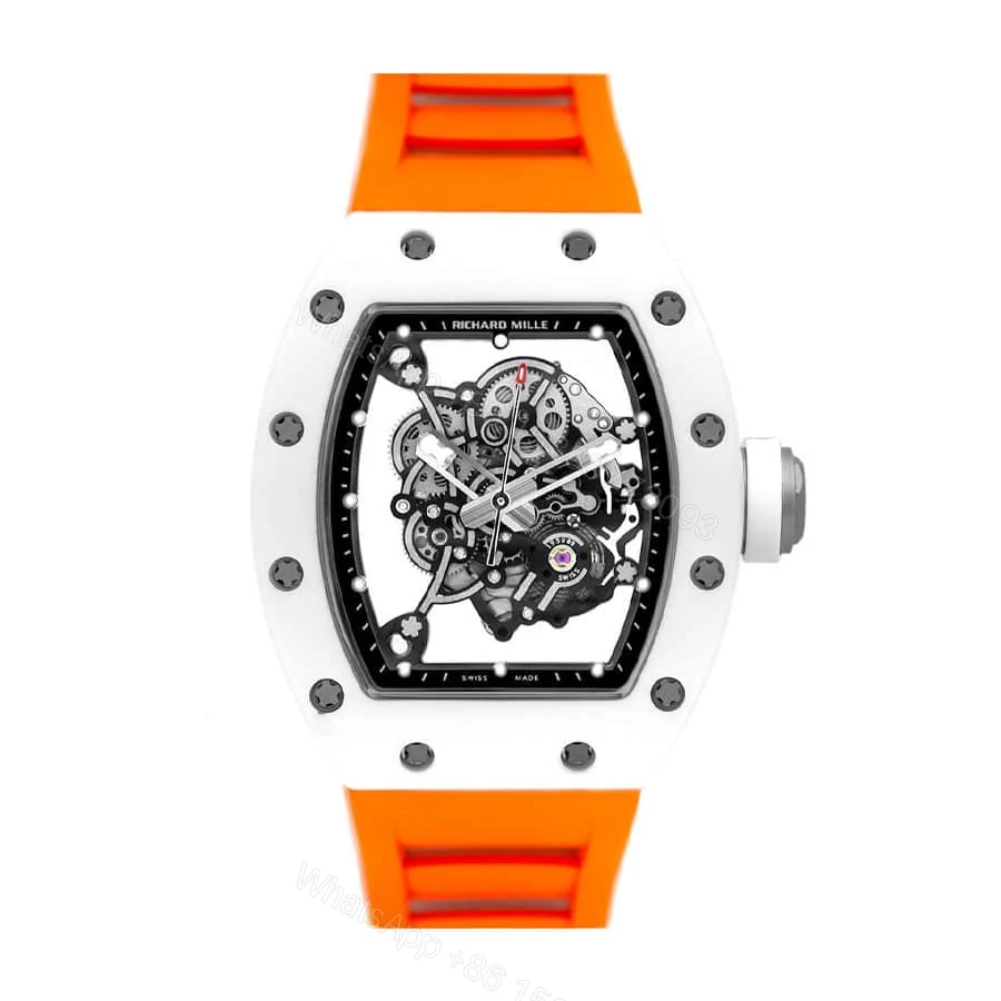 Richard Mille RM 055 Super Clone : White Ceramic Bubba Watson Skeleton Dial — view 1