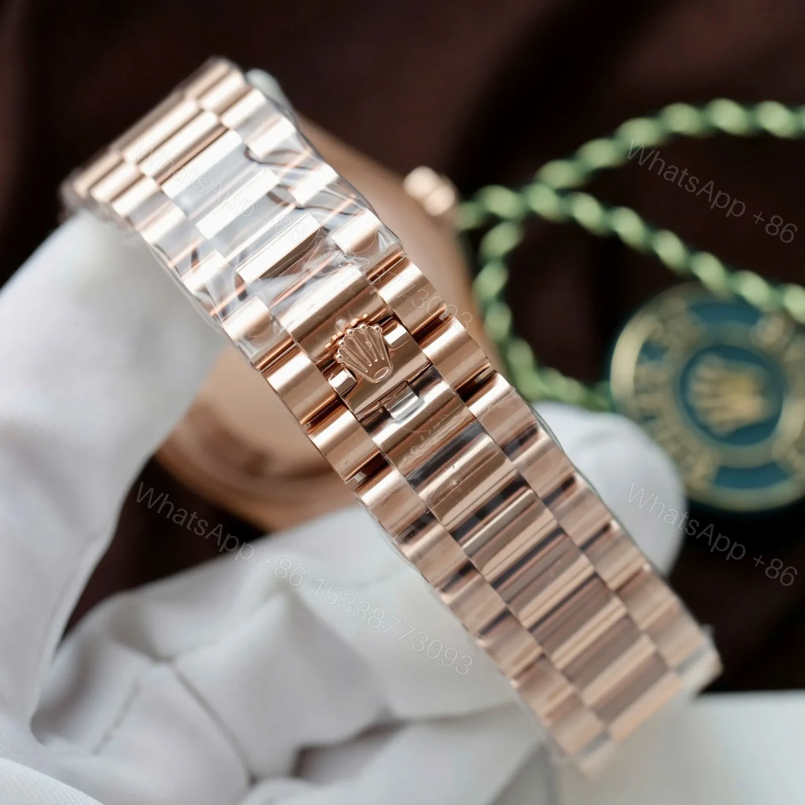 View 5 of Superclone Rolex Day-Date White Mother-of-Pearl Diamond Dial 128345rbr-0077 36 mm