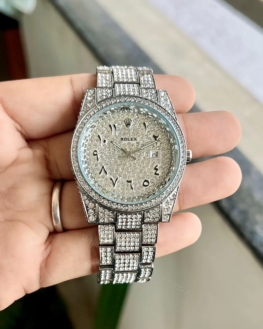 Rolex Date Silver Diamond Quartz 40MM — view 1