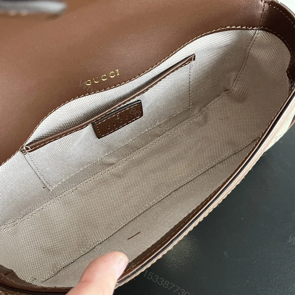 View 7 of Gucci Horsebit 1955 Small Top Handle Bag Beige And Brown 22Cm