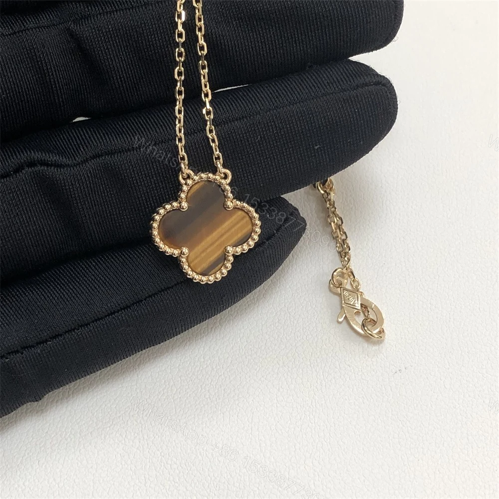 Van Cleef & Arpels Vintage Alhambra Pendant Necklace Tiger Eyes VCARD38600 — view 2