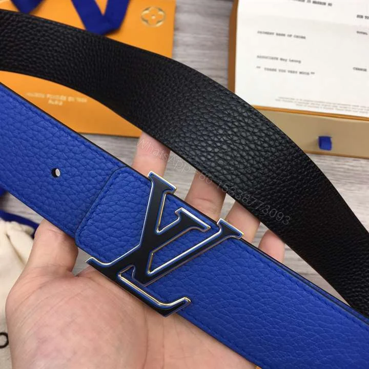 View 8 of LOUIS VUITTON OPTIC 40MM REVERSIBLE BELT BLUE/BLACK – B78