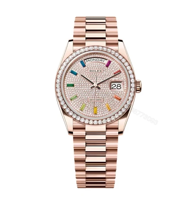 Superclone Rolex Day-Date Diamond-Paved Dial 128345rbr-0042 36 mm — view 1