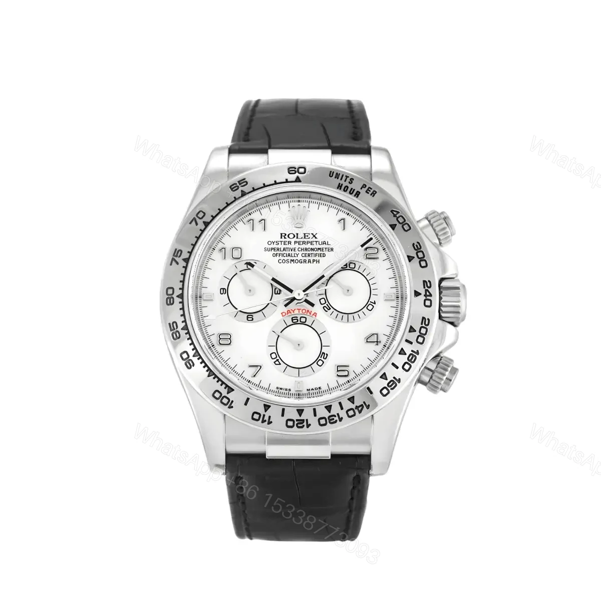 Rolex Daytona White Dial Black Rubber Strap — view 1