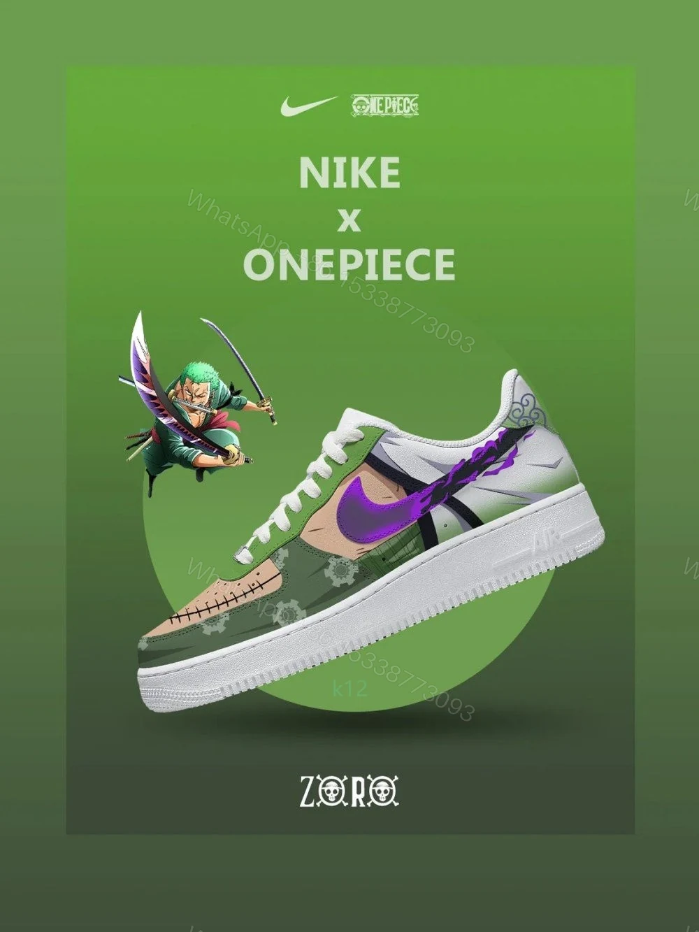 Roronoa Zoro V.3 Custom Air Force 1 — view 1
