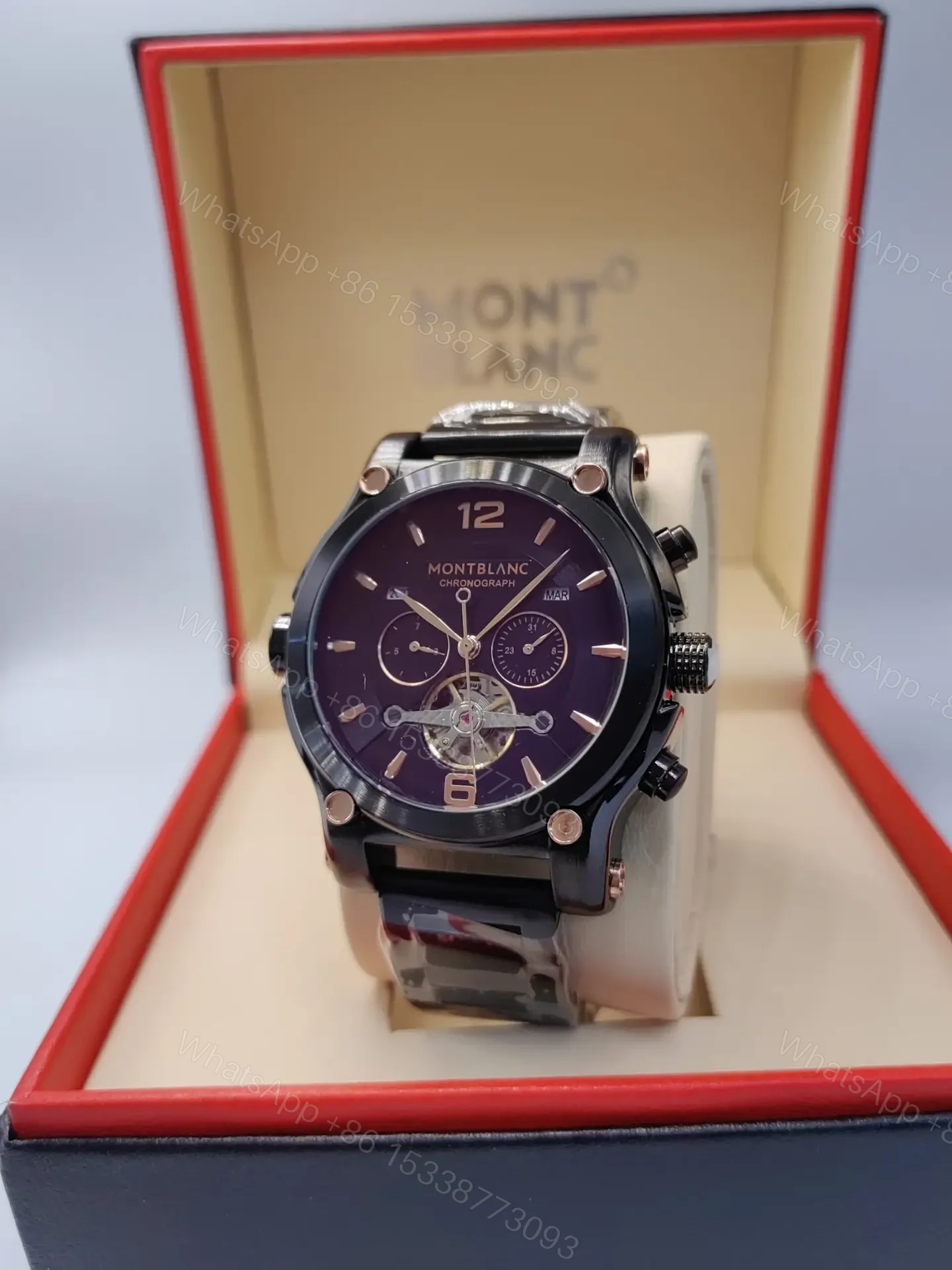 Montblanc Chronograph Purple Dial | Master Copy Watches — view 1