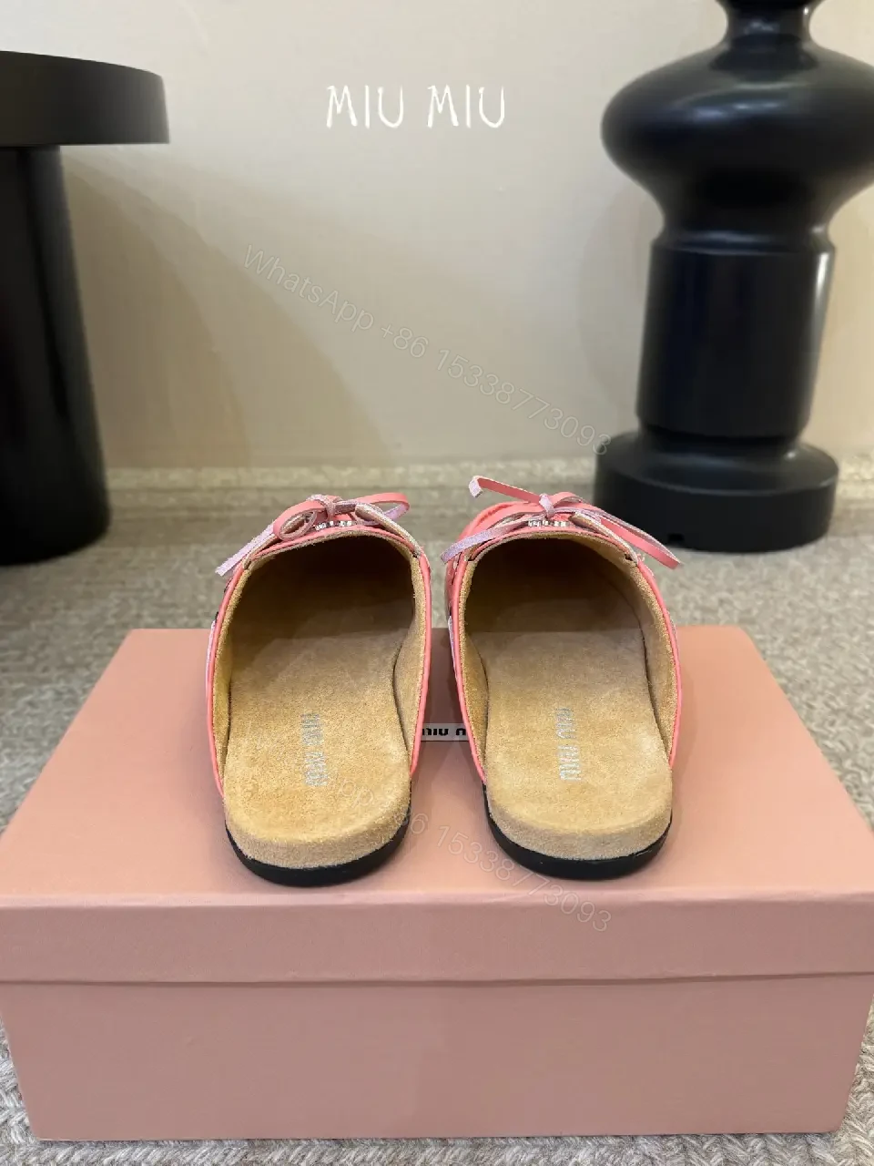 View 8 of Pink Leather Espadrille Mules, Comfortable Slip-ons, Miu Miu Style, Product Type: Shoes