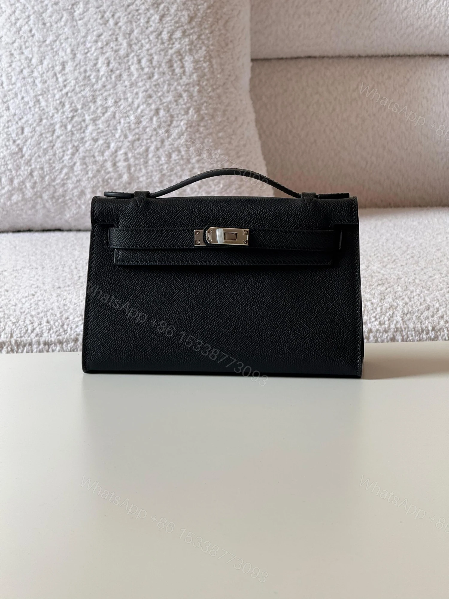 Hermès Black Mini Kelly Pochette Handbag — view 1