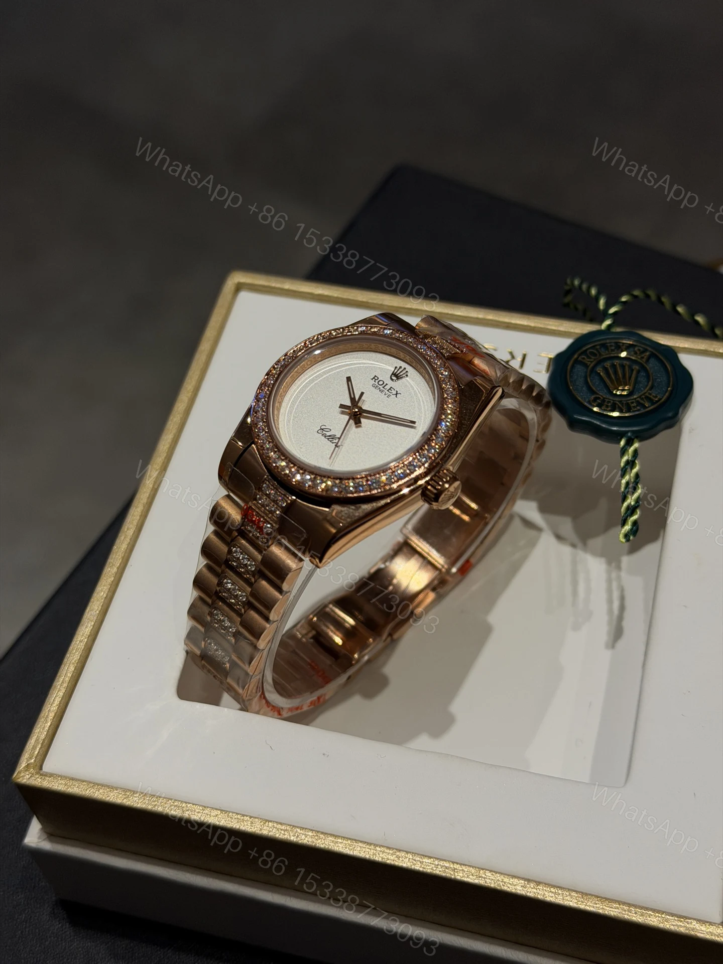 Rolex 一比一 女款 Cellini 鑽圈玫瑰金腕錶 優雅氣質款 — view 1
