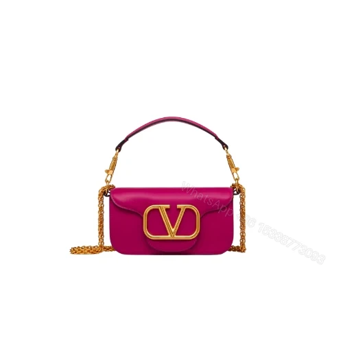 VALENTINO LOC? SMALL SHOULDER BAG IN CALFSKIN ROSE VIOLET 1W2B0K53ZXLM24 — view 1