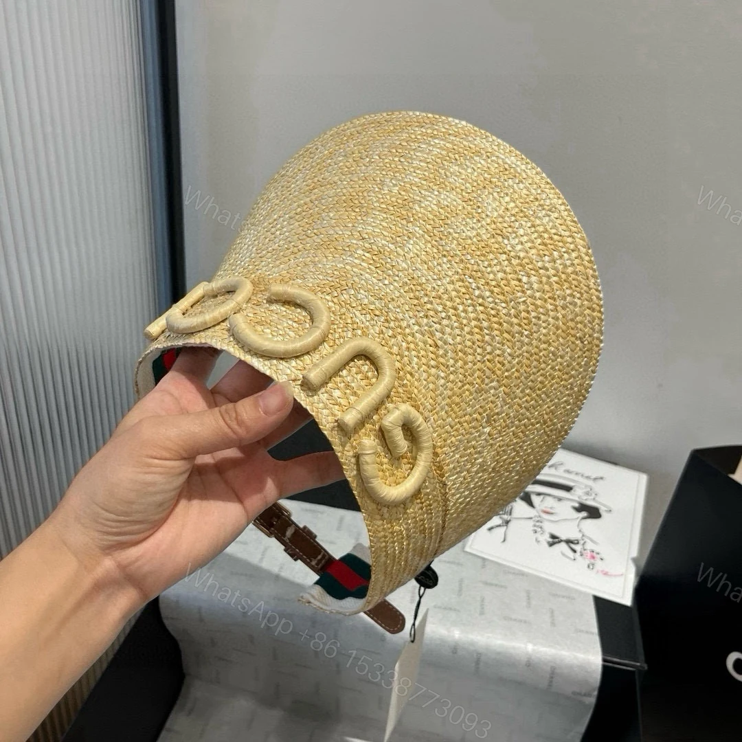 Gucci原單草編寬簷遮陽帽 女款立體LOGO造型 夏季熱銷款 — view 1