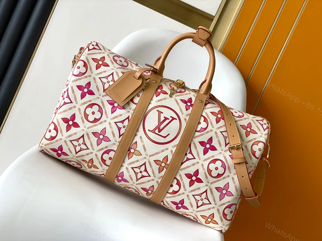LV高仿M11251 Keepall 50粉紅Monogram Giant拼紋旅行袋推薦款 — view 1
