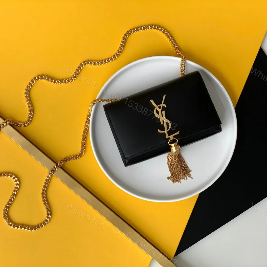 Saint Laurent Black Leather Small Kate Tassel Crossbody Bag — view 1