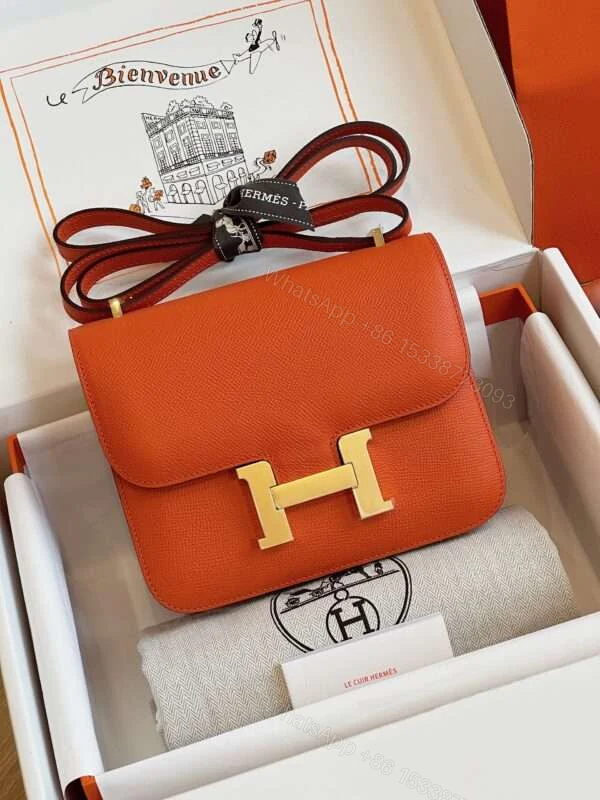 Hermes Constance Bag Epsom Gold Orange Like Auth Handbags 19cm — view 1