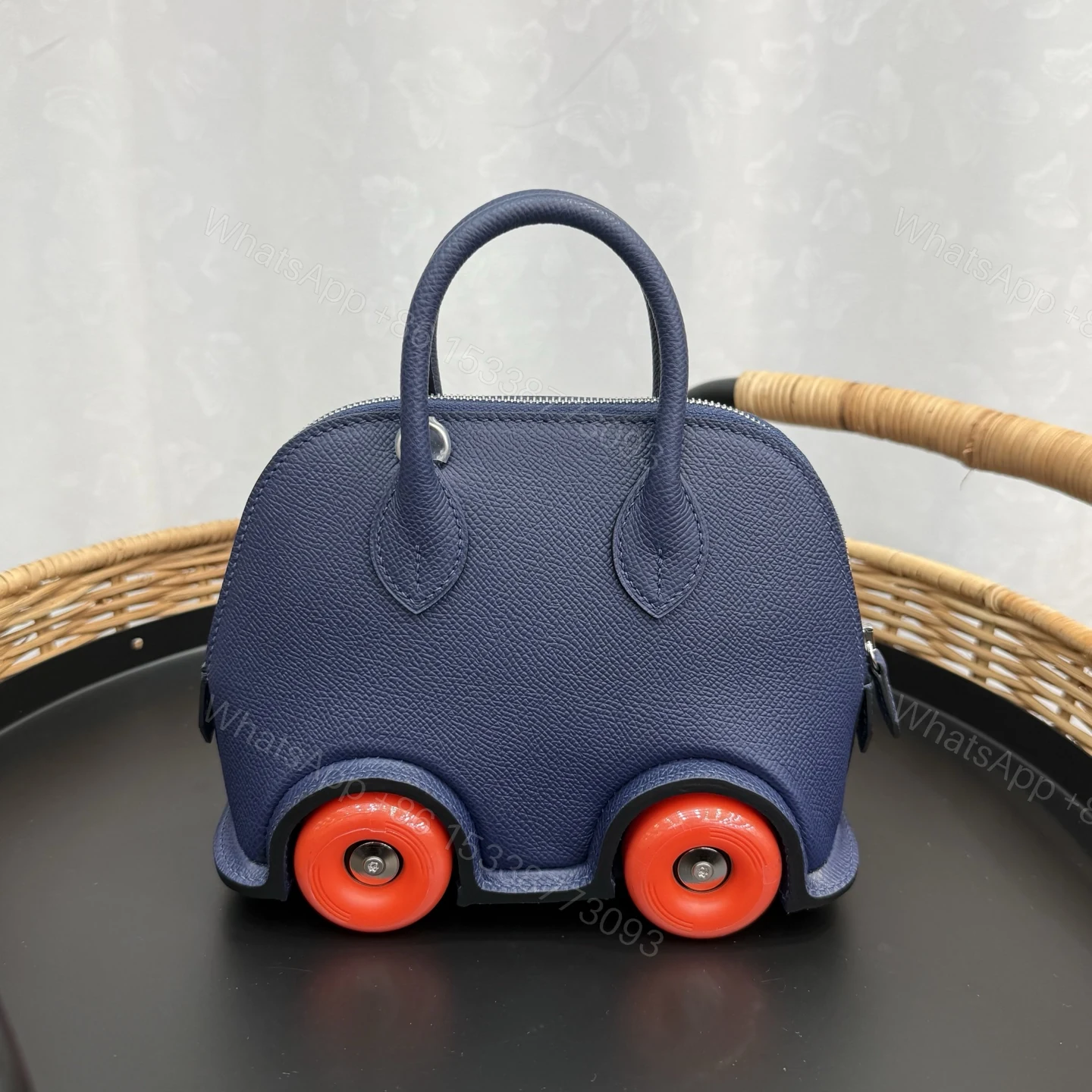 Hermes 一比一 女款 Mini Bolide 小車包 深藍紅輪潮流款 — view 1