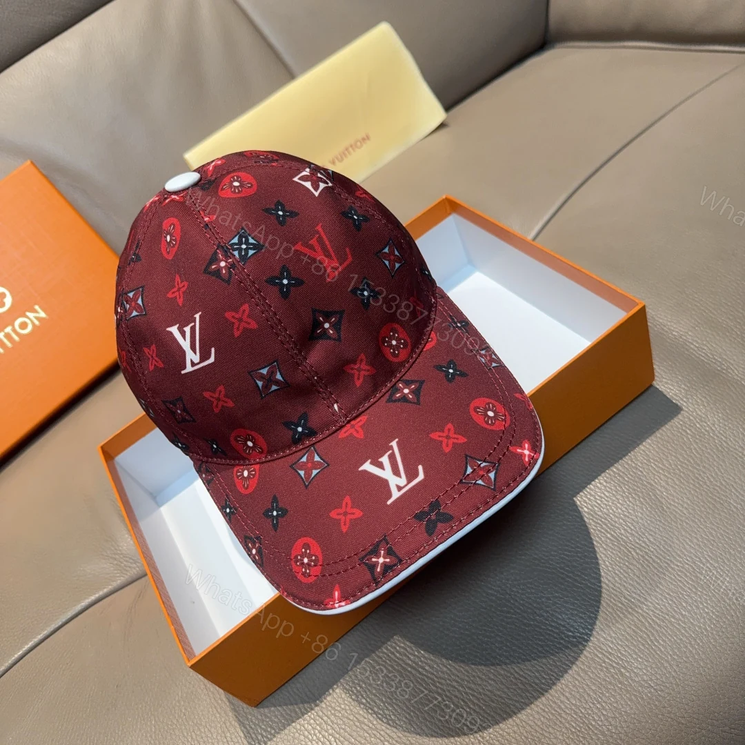 LV高仿酒紅Monogram潮流棒球帽精品帽款 — view 1