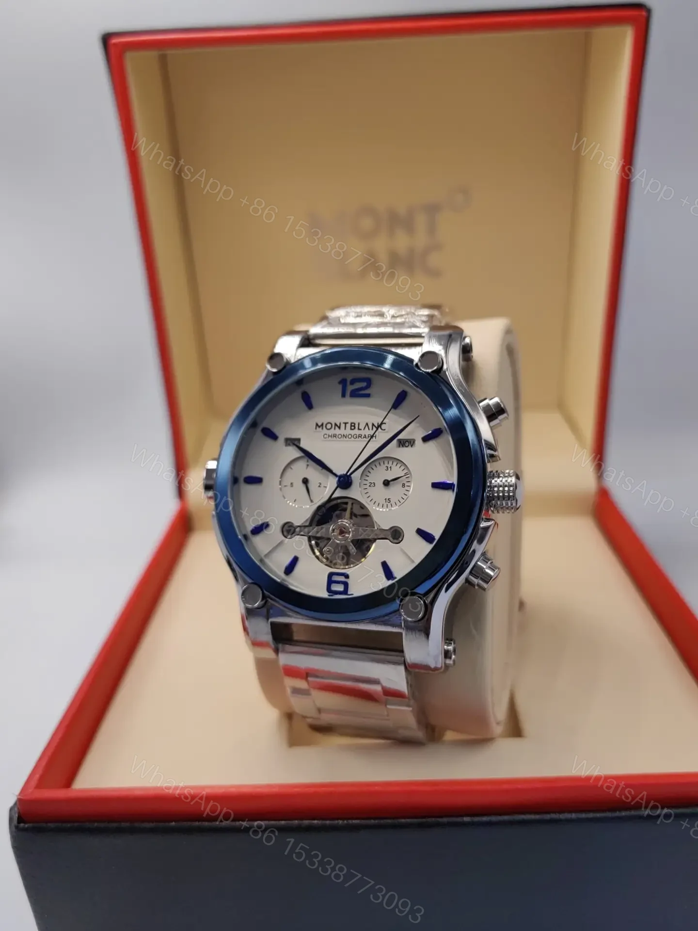 Montblanc Chronoraph Blue and White Dial | Master Copy Watches — view 1