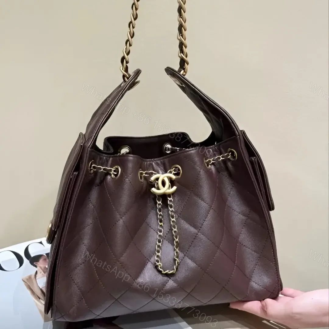 CHANEL 25 Small Handbag Grained Calfskin & Gold-Tone Metal Brown — view 1