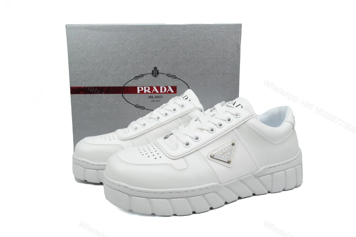Prada Low-Top Sneakers Serrated White — view 2