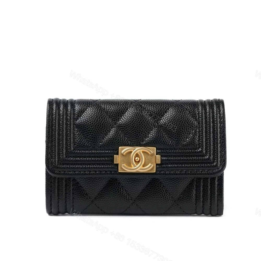 Chanel Boy Flap Card Holder Black 11Cm — view 1