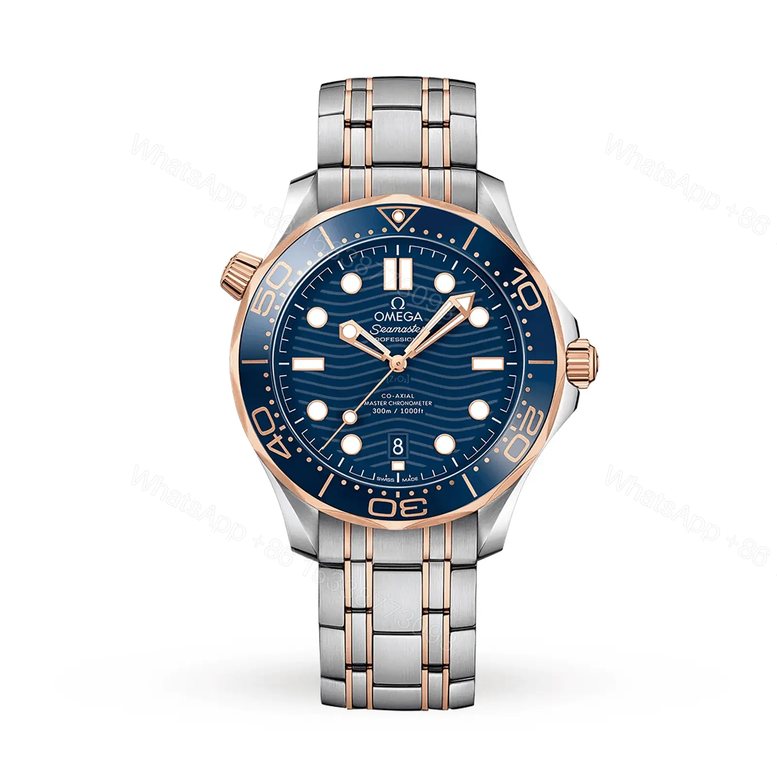 Omega Seamaster Diver 300m Co-axial Master Chronometer Blue Rose Gold 42mm — view 1