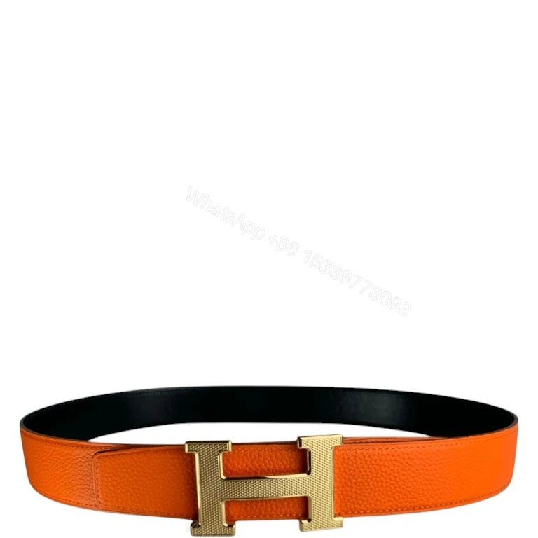 HERMES’S BELT TOGO SWIFT GOLD BUCKLE ORANGE 38MM — view 1