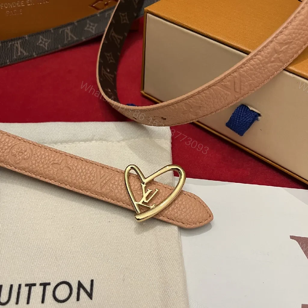 View 5 of Monogram-Trim Belt: Black Leather, Gold LV Buckle, Sleek Style