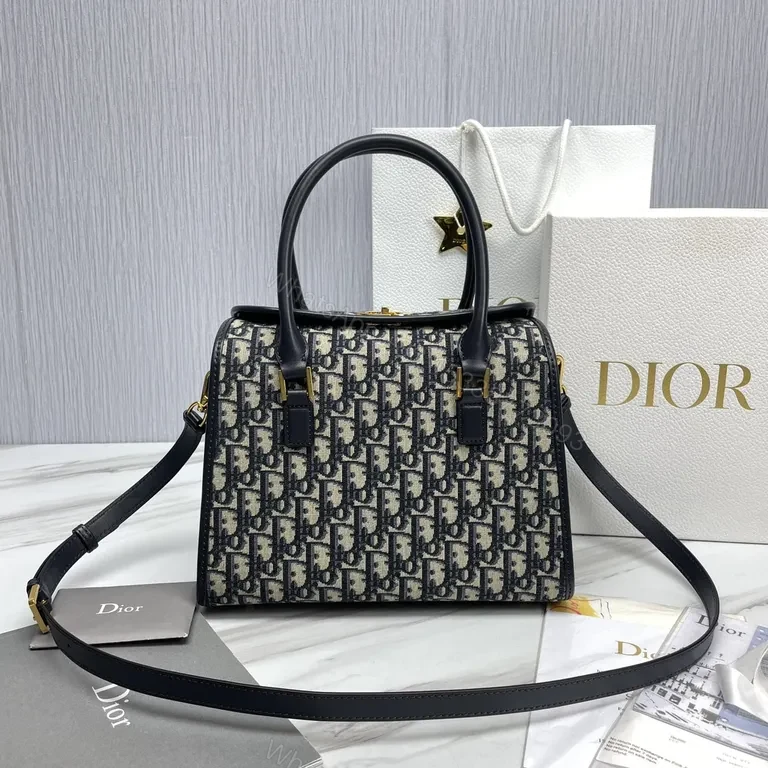 Structured Dior-Influenced Monogram Tote: Luxe Everyday Bag — view 1