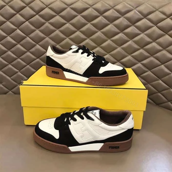 View 7 of Fendi Match Low-Top Sneakers In Black Suede – FD30