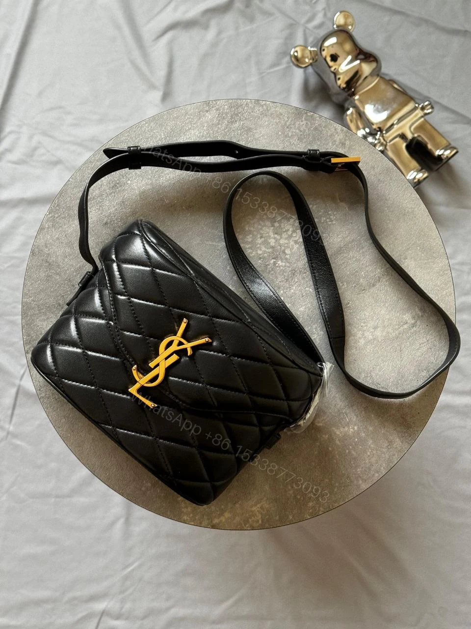 Saint Laurent Box Bag June black quilted — view 1