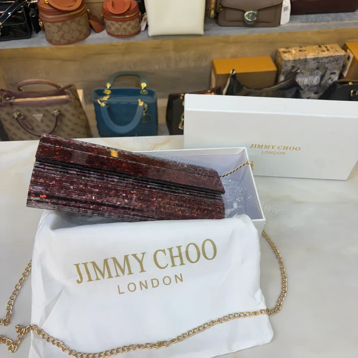 View 6 of FIRST COPY JIMMY CHOO VIOLET ORCHID SWEATIE CLUTCH HANDBAG
