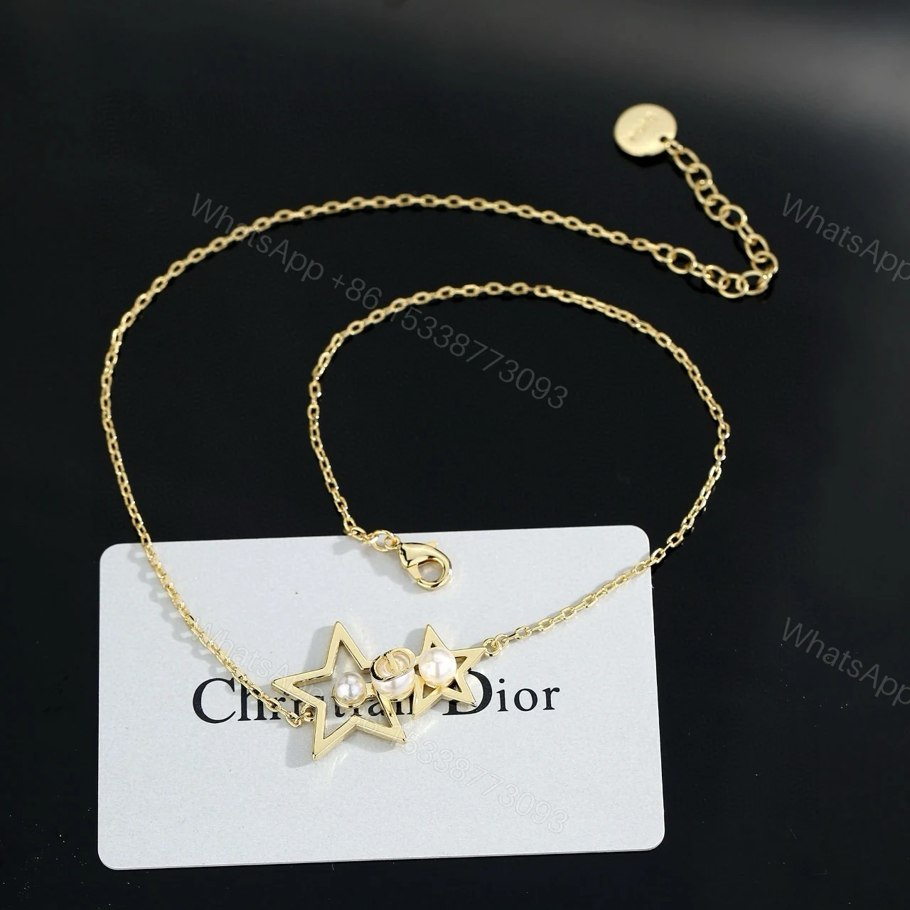 一比一Dior星星珍珠項鍊 女士氣質鎖骨鏈飾品 — view 1
