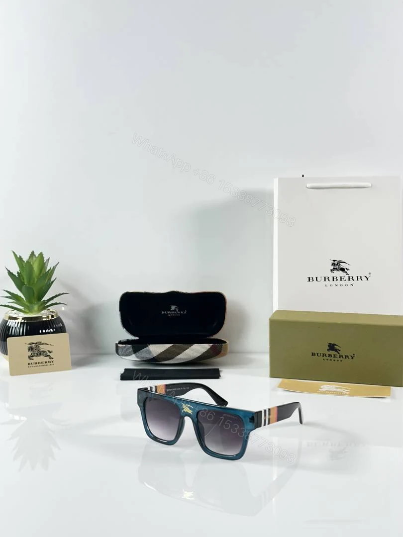 First Copy Burberry Green Square Unisex Sunglasses UV Protection Premium Quality Trending Style — view 1