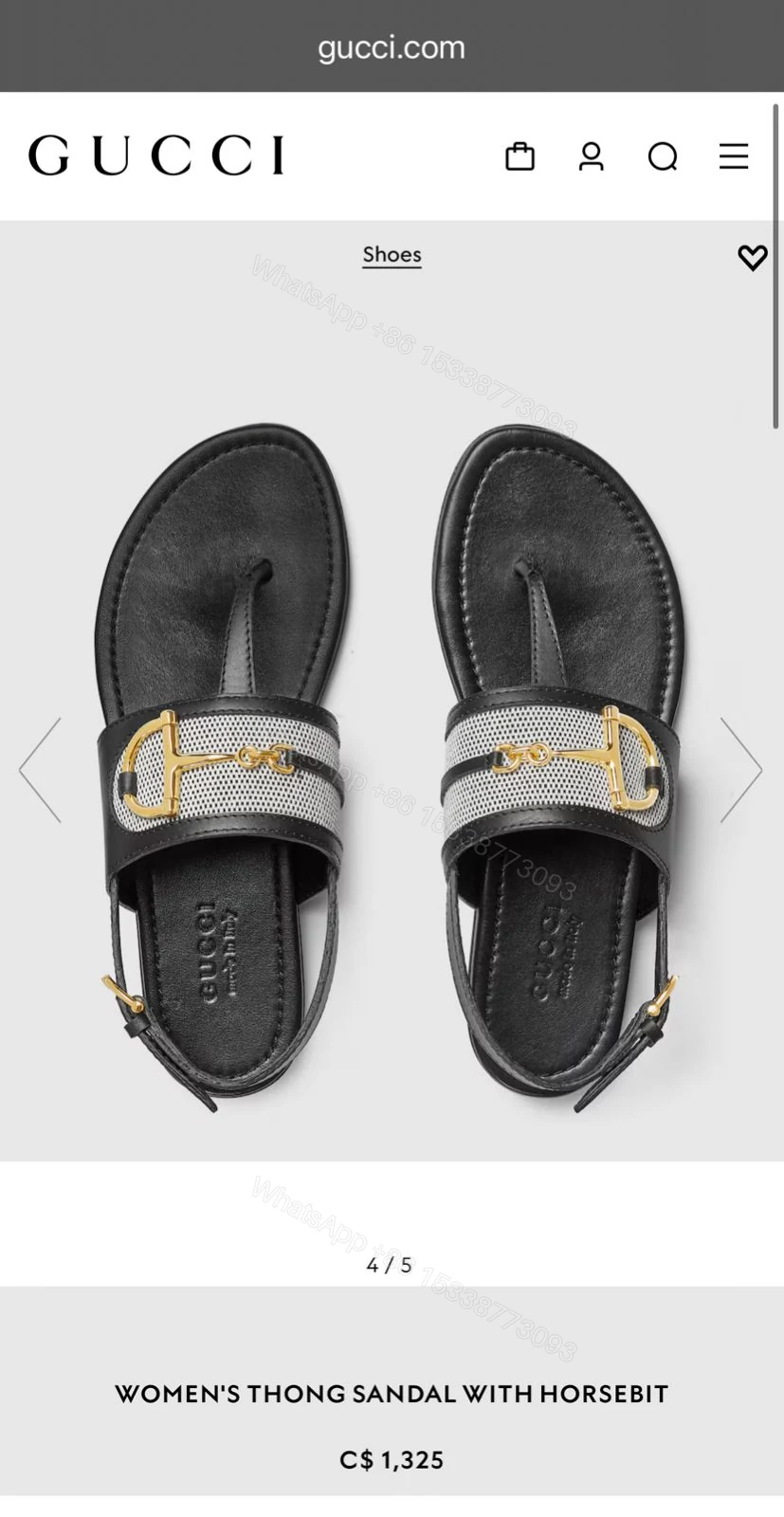 First Copy Gucci Thongs Sandals for Women — view 1