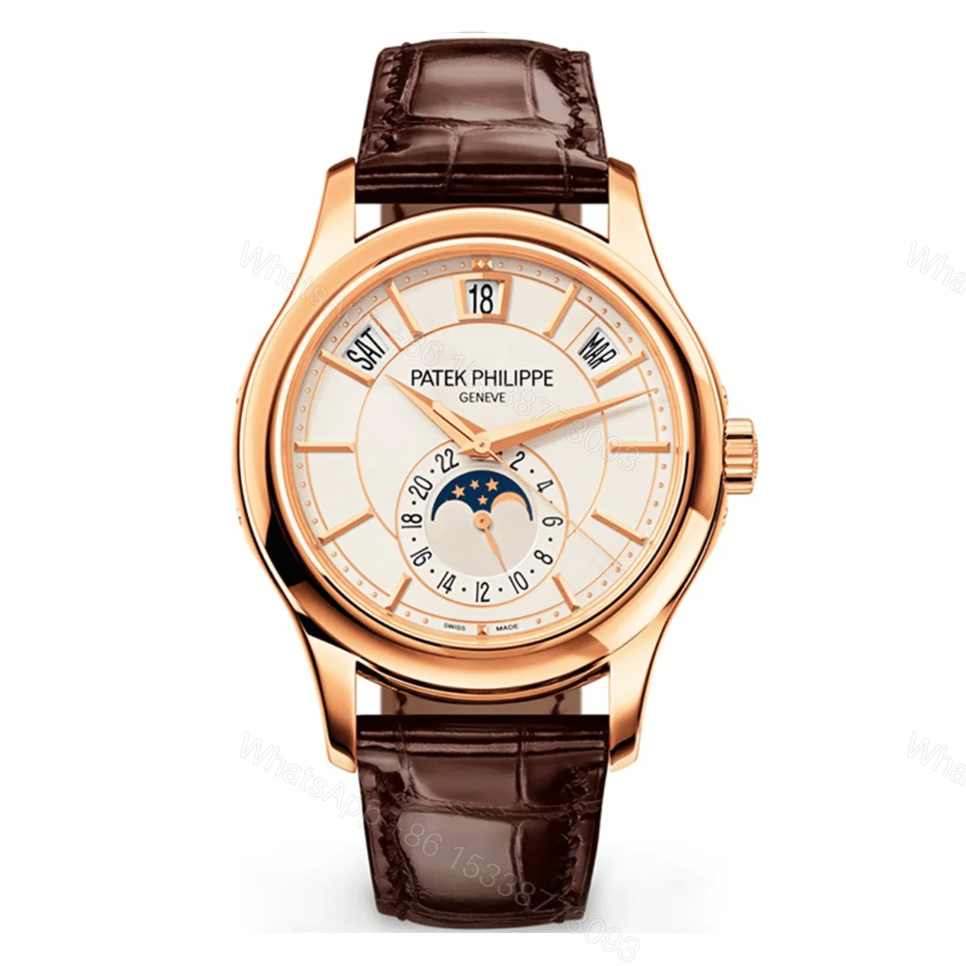 Patek Philippe Complications 5205 Rose Gold White Dial Replica — view 1
