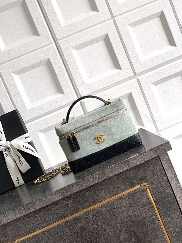 Structured Satchel: Two-Tone Texture with Gold Hardware, Mini Bag — view 1