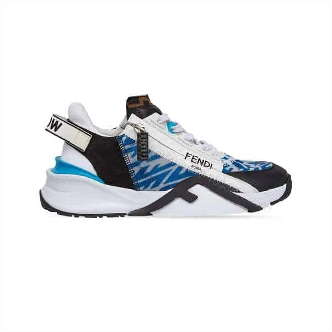 FENDI FLOW LIGHT BLUE NYLON LOW TOPS SNEAKERS – FD02 — view 1
