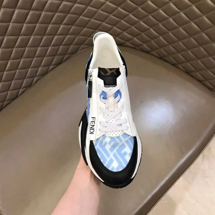 View 5 of FENDI FLOW LIGHT BLUE NYLON LOW TOPS SNEAKERS – FD02