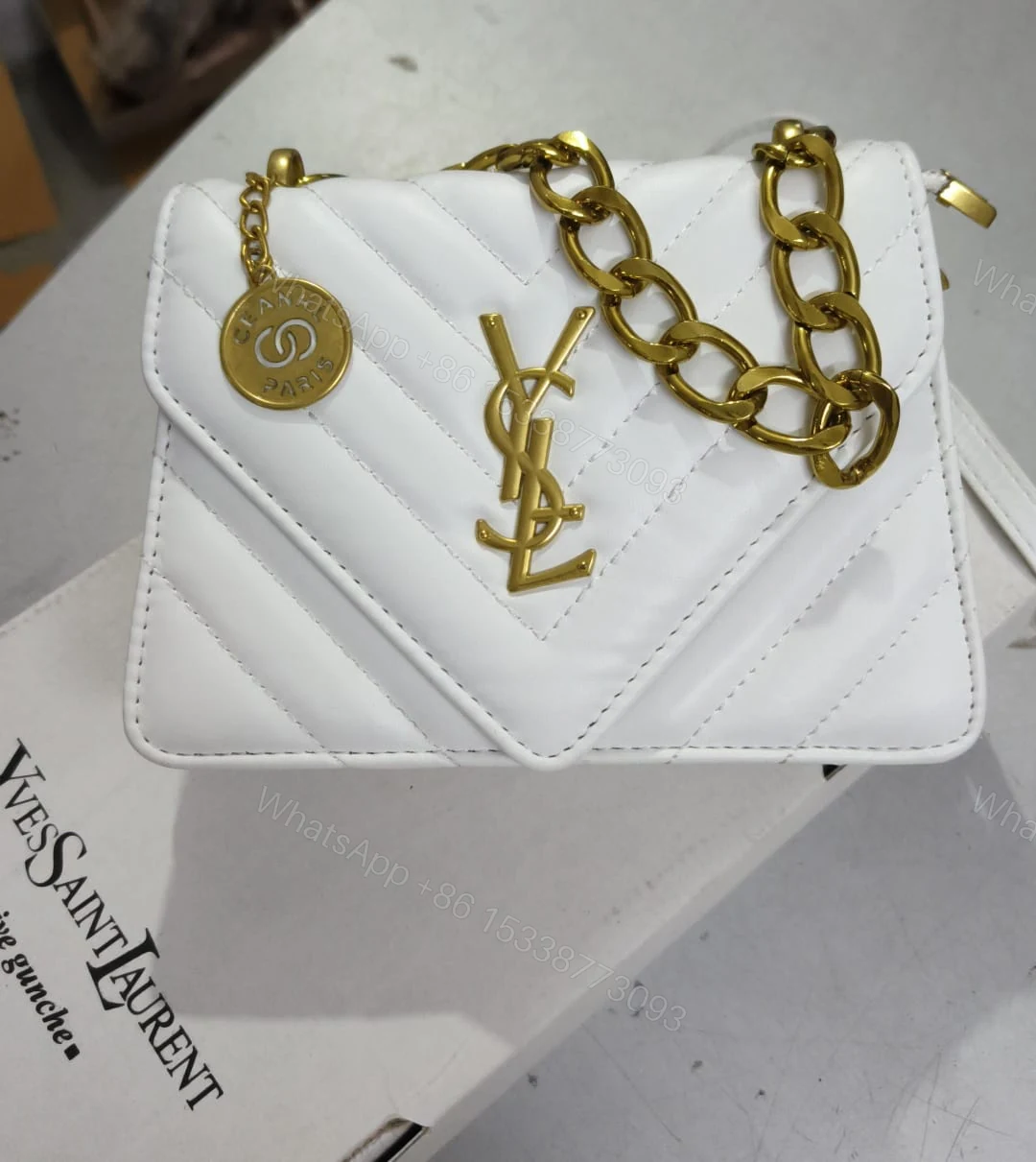 FIRST COPY YSL WHITE HANDBAG — view 1