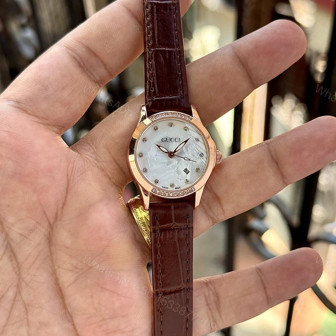 First Copy Gucci Leather Brown Watch For Women — view 1